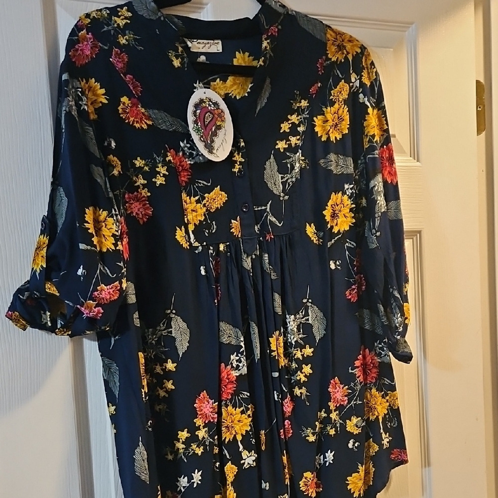 Floral Navy Top by Simply Emma